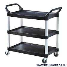 Chariot de service polyprop. 3 étages - 80x50 cm